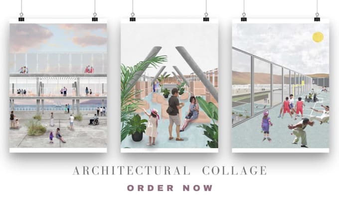 do an architectural collage illustration