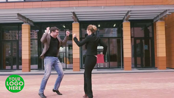 add logo and text funny dancing video promo ads