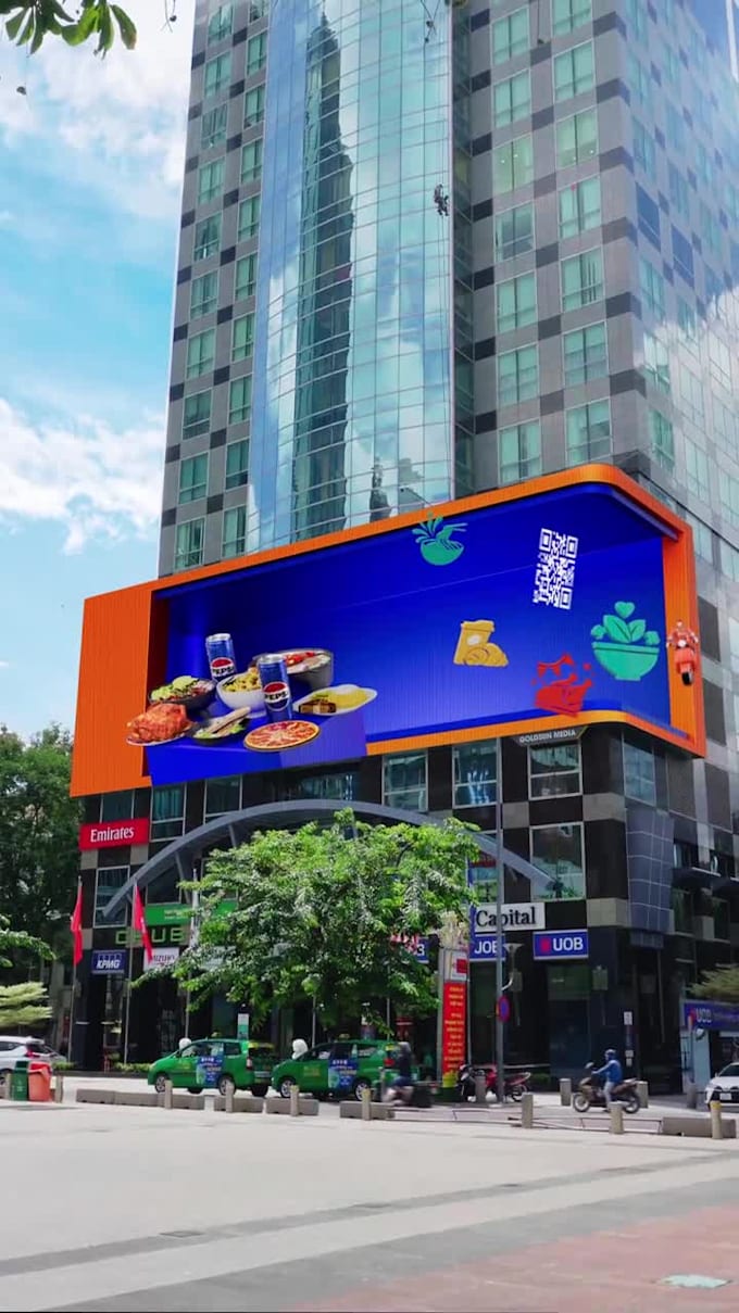 3d anamorphic billboard animation 3d product animation led screen animation