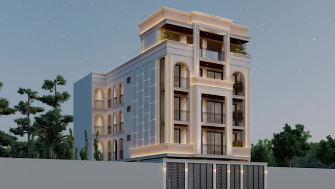 make 3d exterior elevation design and walkthrough video