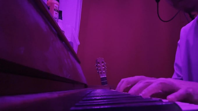 record piano keys or synth for your song