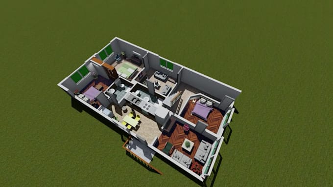 do 3d floor plan color rendering  perfectly