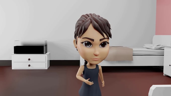 make 3d cartoon character, texturing and rigging