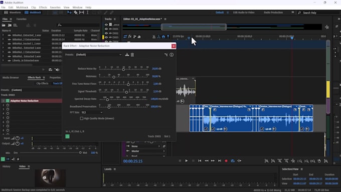 remove noise, echo and enhance youtube, podcast, interview for clean audio