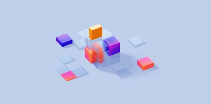 glass 3d cube animation