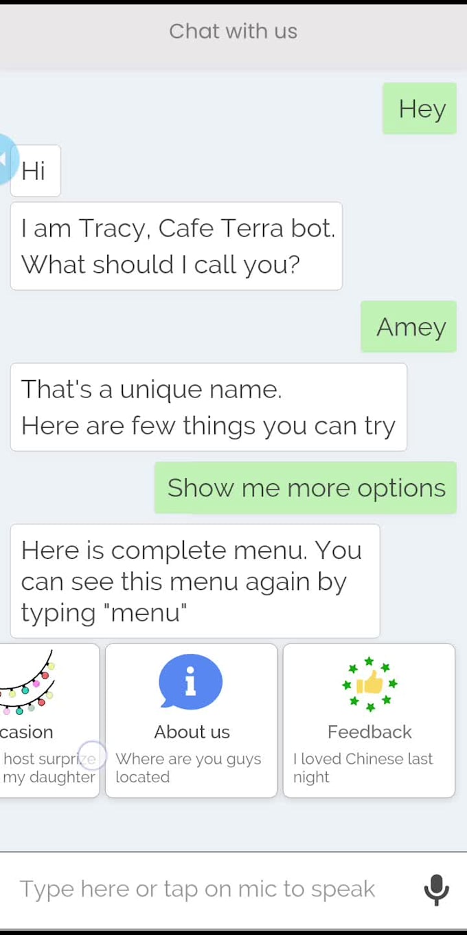 design a conversational UI experience