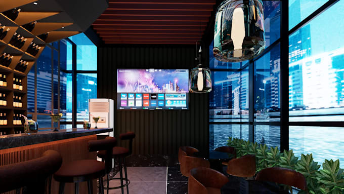 create 3d interior design and photorealistic render