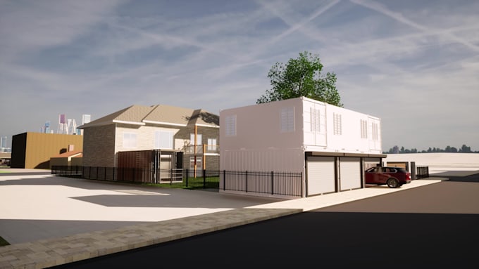 3d model shipping container designs with sketchup and d5 render
