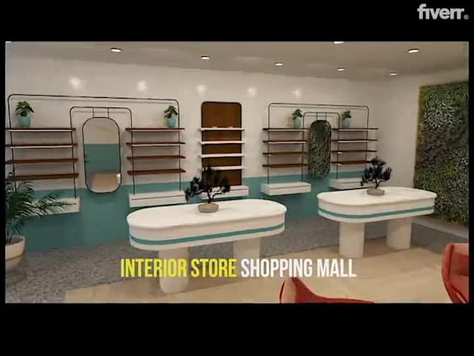 retail shop cafe interior design renders
