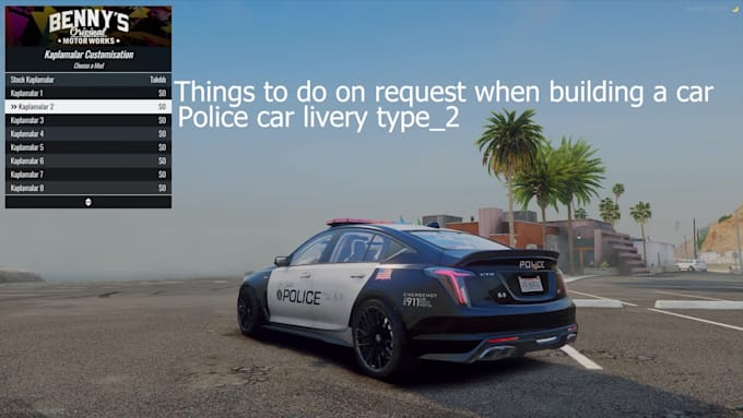 make the police car in the fivem game for you , gta5