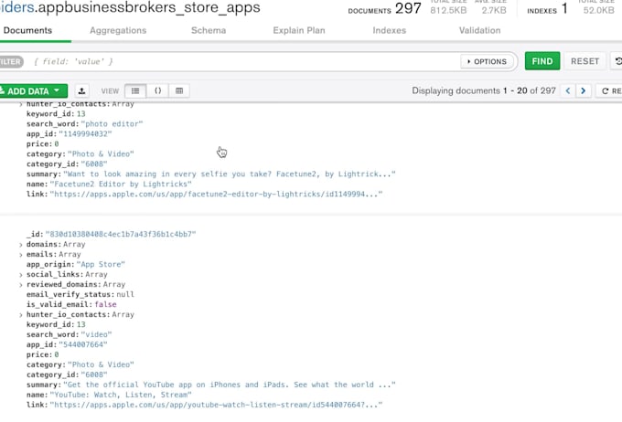 extract emails from google play and apple store