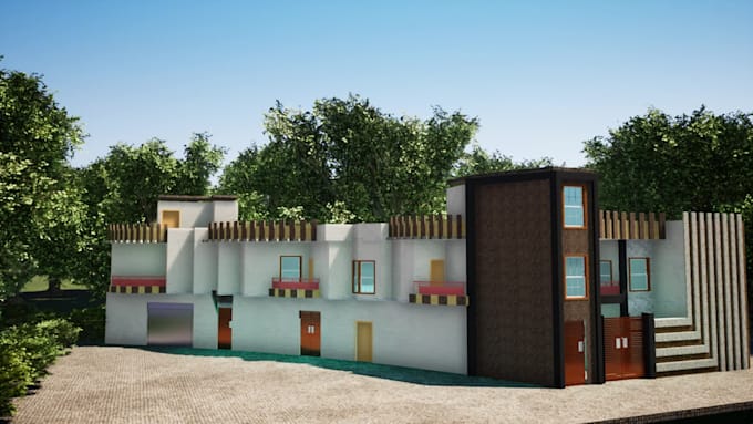 make architectural 3d model and render in sketchup