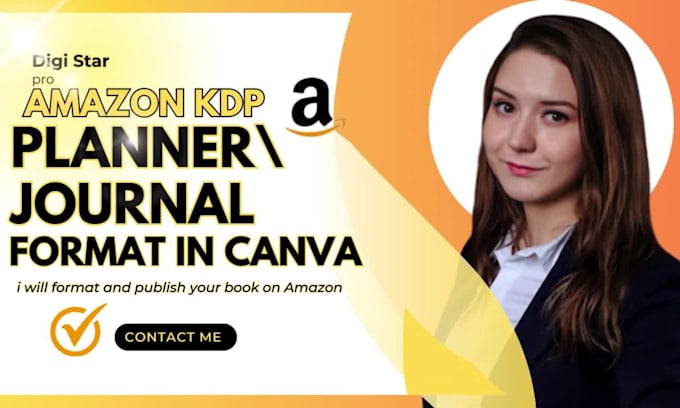 do pro amazon kdp journal or planner format in canva, journal, book publishing