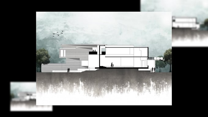 render architecture plan, elevation, section, site plan