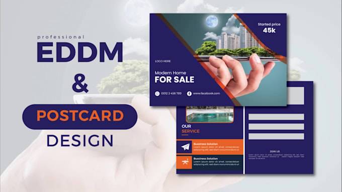 design modern postcard or eddm in 24 hours