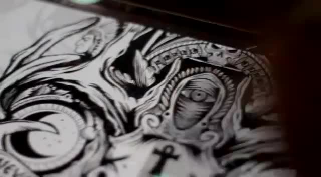 draw a detailed classic illustration with cross hatching