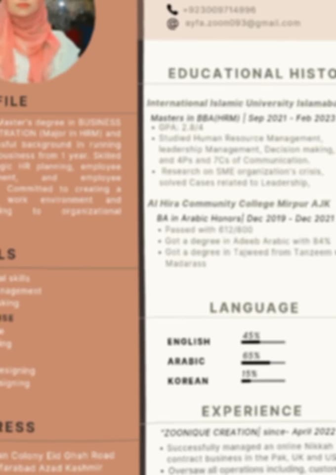 Make cv, resume, flyer by Ayfazn | Fiverr
