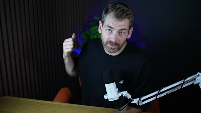 create a podcast style video
