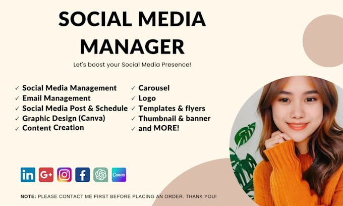 be your social media manager and content creator