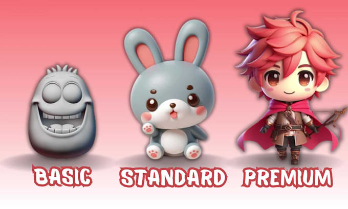 create cute chibi 3d character modeling