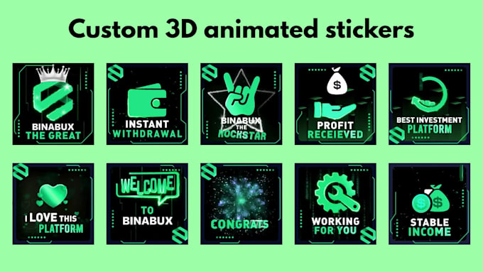 design custom 3d telegram stickers for your crypto project