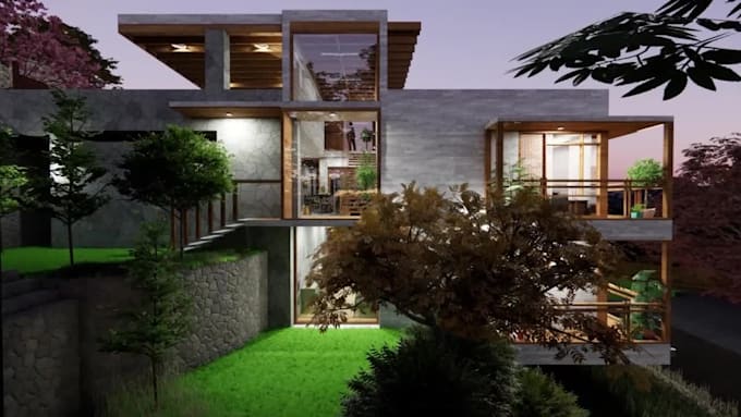create architectural 2d floor plan, house exterior interior design and renders