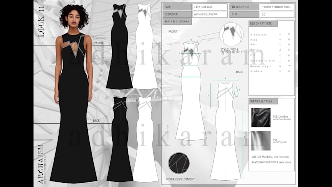 create clothing fashion tech pack with your sketch