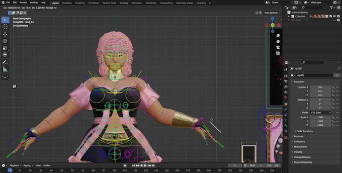 Rig anime live 2d vrchat avatar, vtuber model character illustration ...