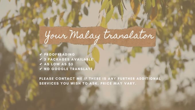 Translate Anything English To Malay By Sia Mktea Fiverr