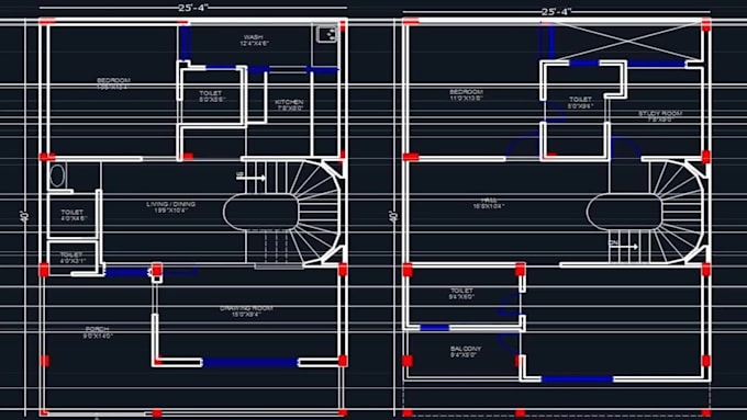provide architectural draftsman and 2d floor plans