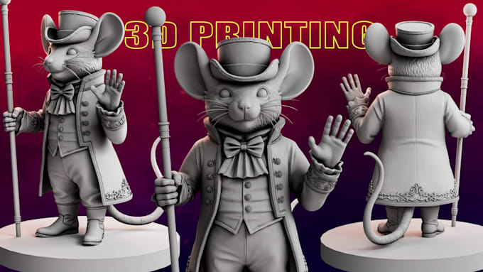create 3d character, figurine or stl model for 3d printing