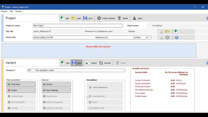 design solar pv systm with pvsyst simulations