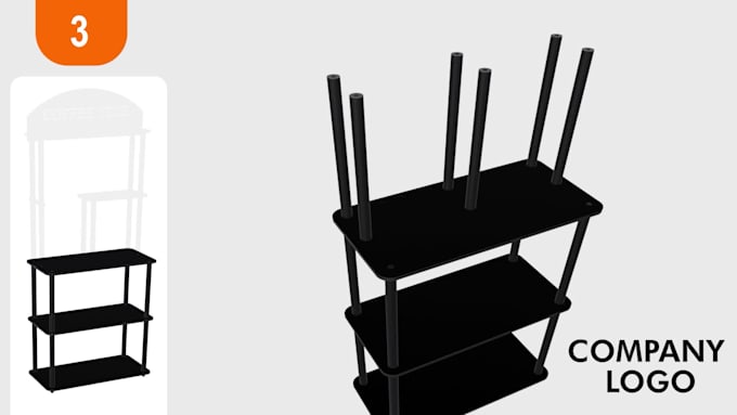 create a 3d product assembly animation to showcase your item