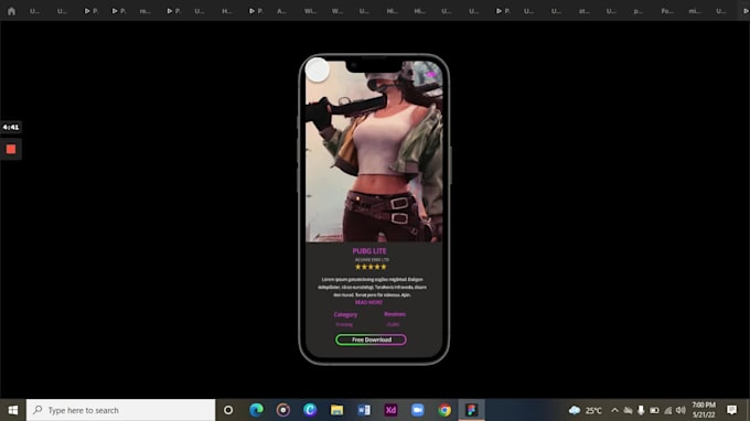 design mobile app UI design for gaming app on figma