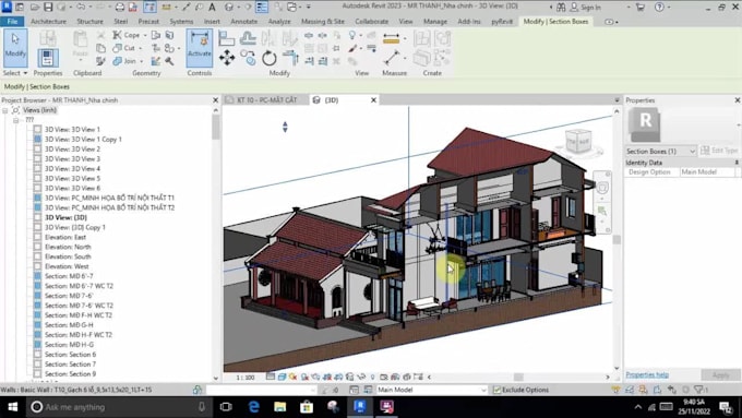 Do floor plan, elevations by revit and render 3d views