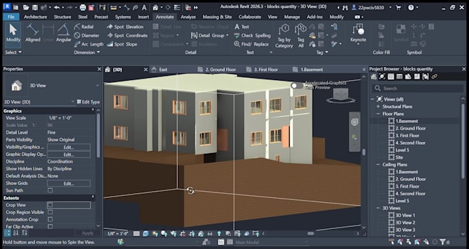 create 3d model and rendering