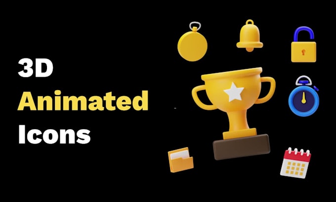 Do stylized 3d icons with animation by Threedculture | Fiverr