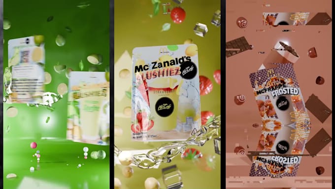 create a 3d animation for mylar bags