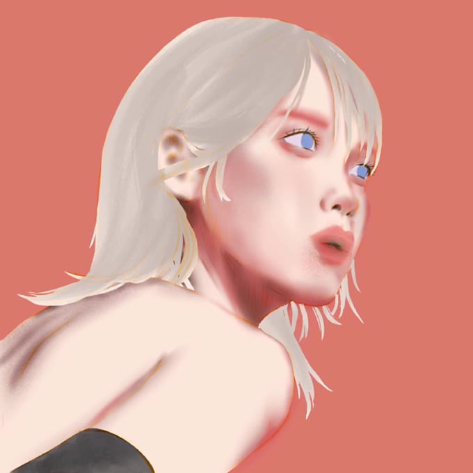 draw semi realistic facial illustration