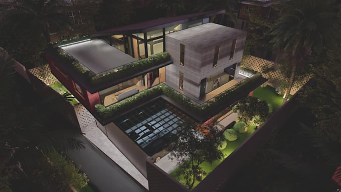 architectural 3d modeling exterior house, commercial rendering and visualisation