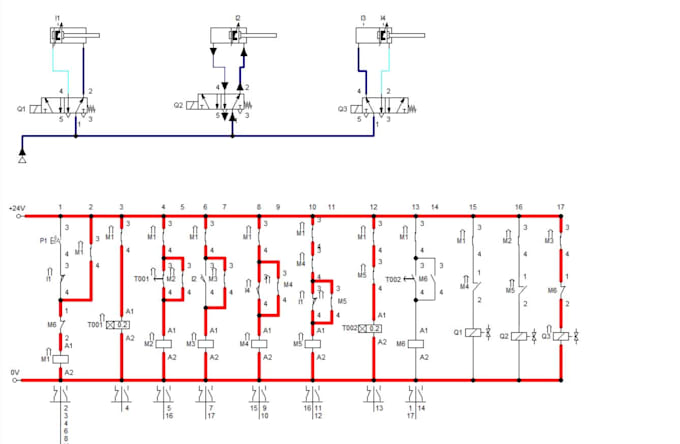 do circuit neumatic, electroneumatic and hidraulic