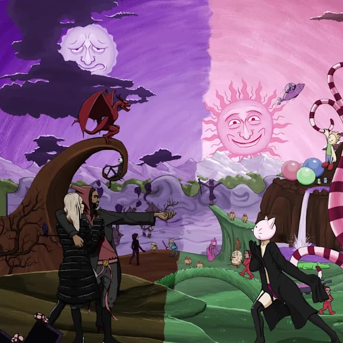 be illustrating upscale music cover illustrations with art direction