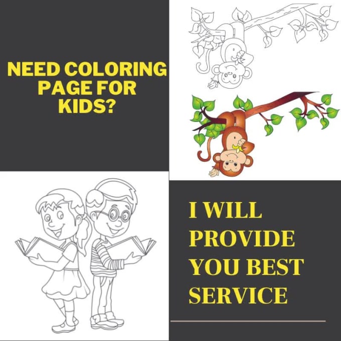Design coloring book page for kids and adults by Syed_touhidul | Fiverr