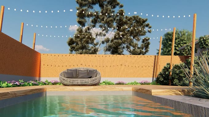 do backyard landscape design, pool and garden patio