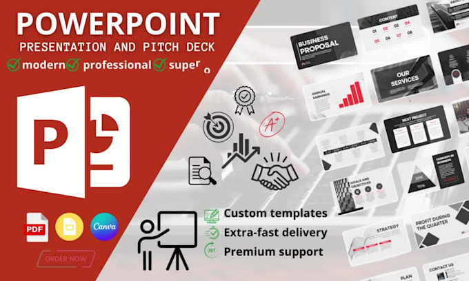 creat a modern design, superior, professional, and quick powerpoint presentation