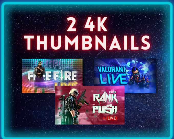 make 2 two 3d gaming thumbnails for streamers, gamers