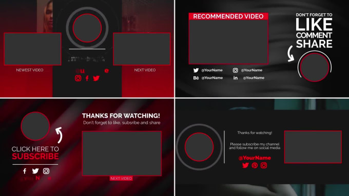 Do youtube intro, outro, end card and subscribe button animation by ...