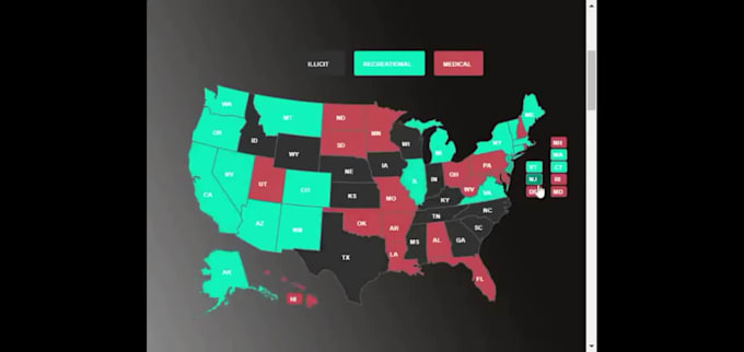 create interactive svg USA map with HTML, CSS and javascript