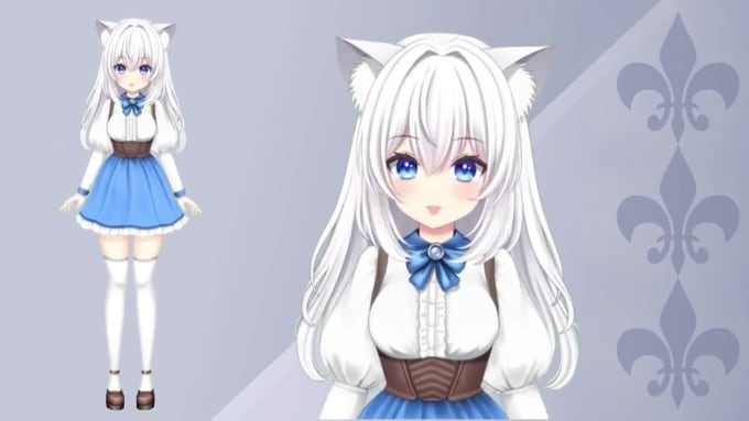 Draw custom vtuber, fully rigged live2d vtuber model anime chibi vtuber ...