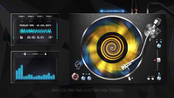 create an audio react with super dj turntable